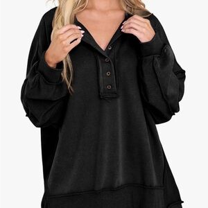 Amazon Black Women's Sweatshirt with Buttons